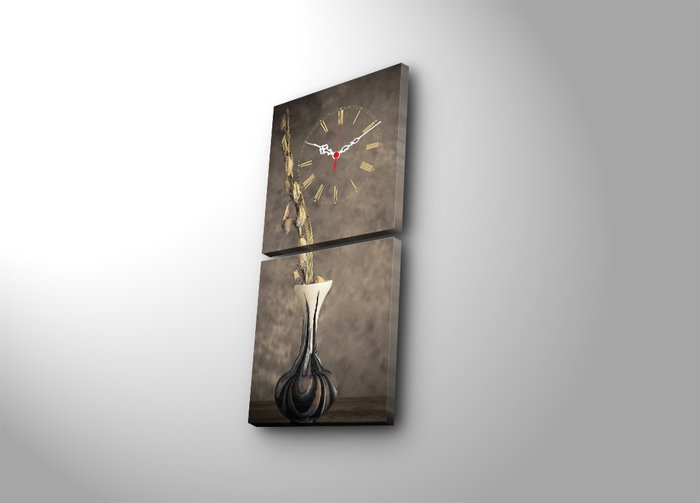 Wallity Conjunto de 2 Relojes de Pared Decorativos de Lienzo Multicolor Wallity Conjunto de 2 Relojes de Pared Decorativos de Lienzo Multicolor